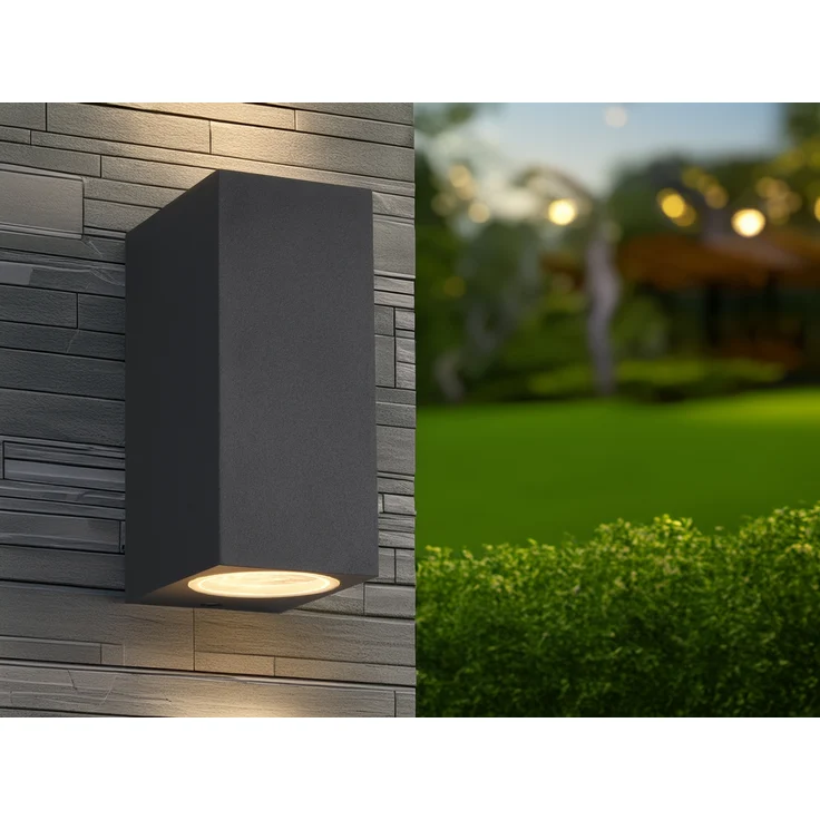 Trio Leuchten Außen-Wandleuchte Roya GU10 anthrazit Up- & Downlight – Bild 5