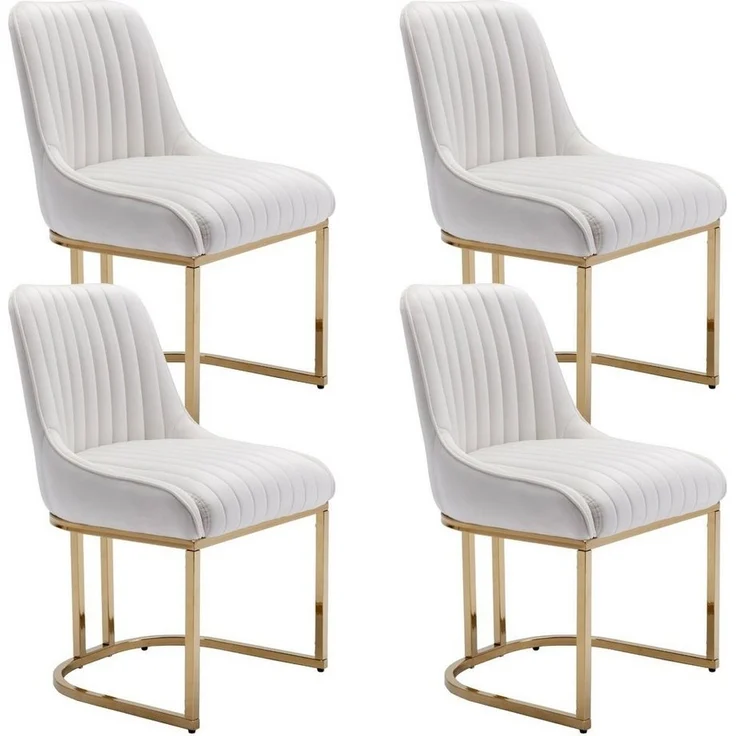 WAHSON OFFICE CHAIRS Esszimmerstuhl 2er Set Küchenstuhl mit goldene Stuhlbeine – Bild 1