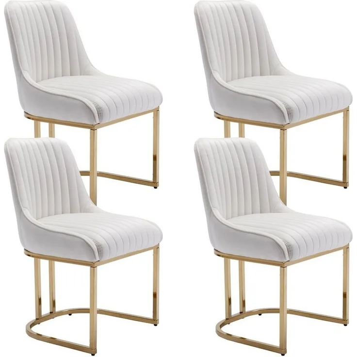 WAHSON OFFICE CHAIRS Esszimmerstuhl 2er Set Küchenstuhl mit goldene Stuhlbeine