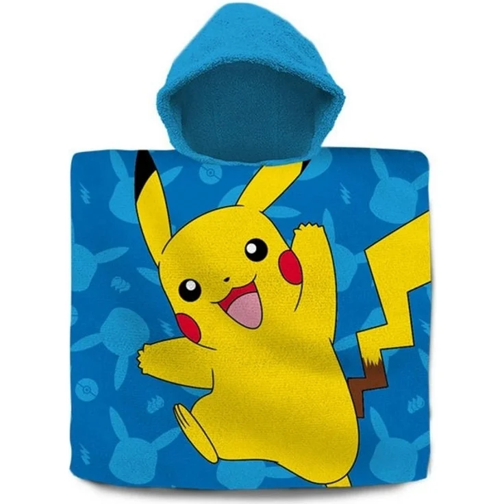 Pokémon Pikachu - Badeponcho - blau/gelb - ca. 60 x 120 cm – Bild 2