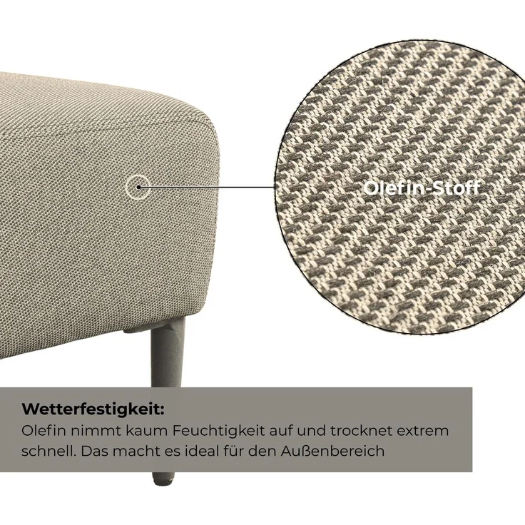 osoltus LIV Premium Daybed Doppelliege Olefin Axroma 190 x 145 cm Taupe Beige – Bild 4