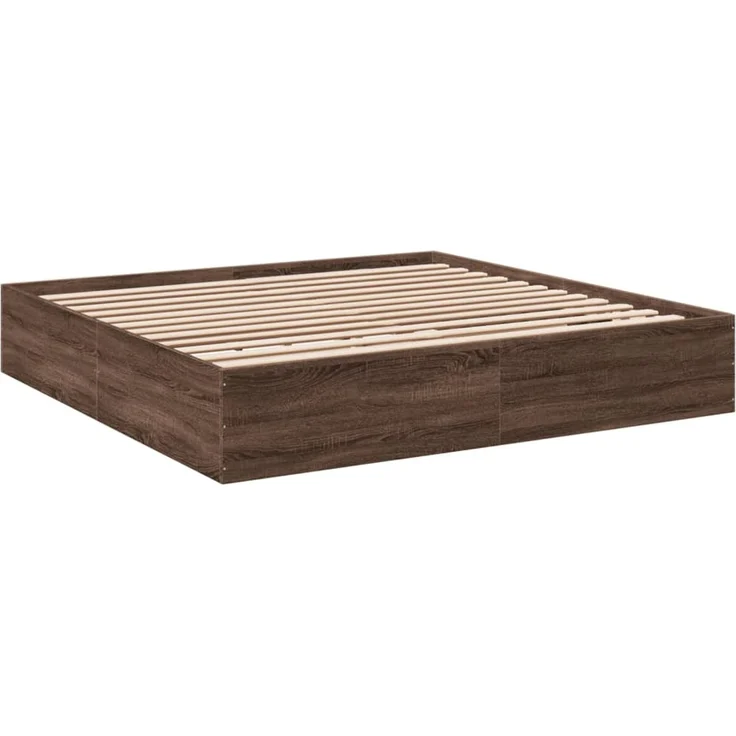 vidaXL Bettgestell Braun Eichen-Optik 200x200 cm Holzwerkstoff 3280992 – Bild 5