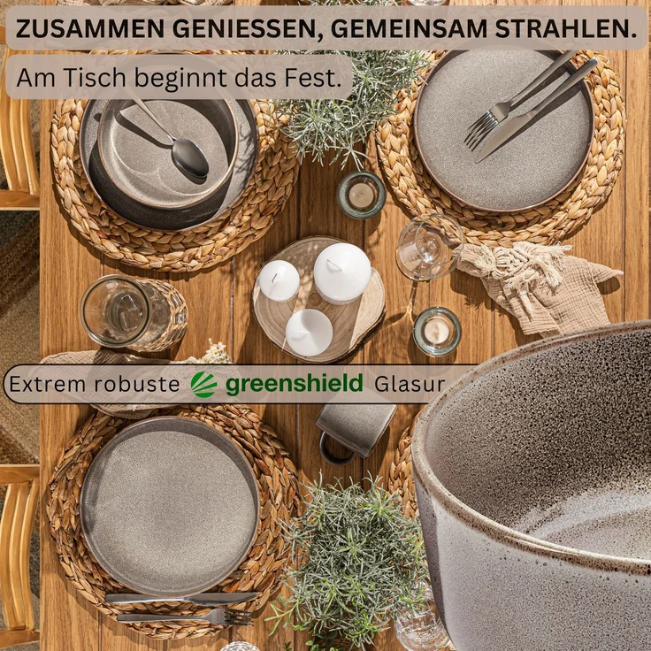SÄNGER Schalen Set Kairo Graphit - 6 teilig aus Steingut – Bild 3