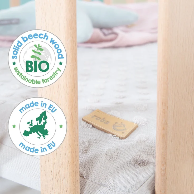 roba Laufgitter 6-eckig + Schutzeinlage 'Lil Planet' grau - Spielgitter hexagonal aus Bio-Buche - 3-fach höhenverstellbar - Massivholz – Bild 10