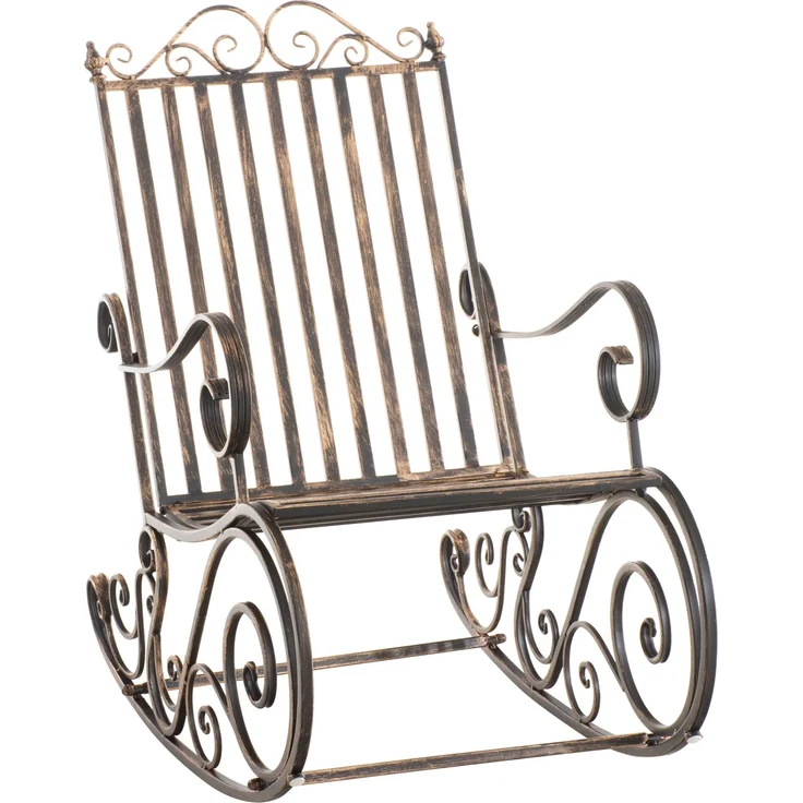 CLP Schaukelstuhl Relaxstuhl Smilla, wetterfest für Garten, Metallgestell,bronze – Bild 1