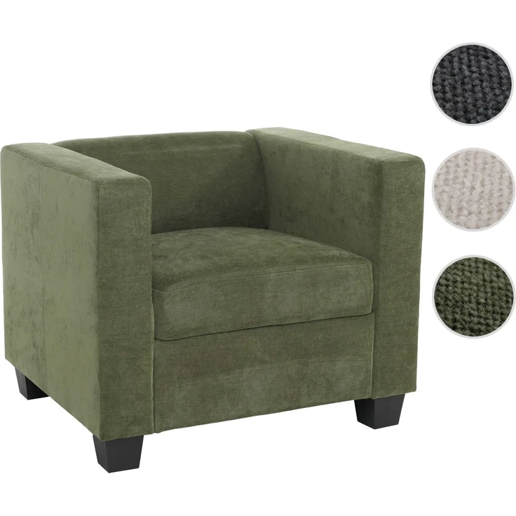Sessel Lille, Loungesessel Polster-/Cocktailsessel, Nosagfederung Stoff/Textil Chenille (260g/m²) ~ grün – Bild 10