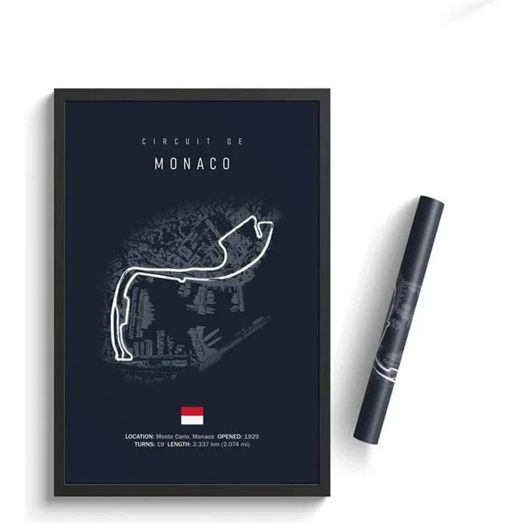 Formel 1 2026 Rennstrecken Großer Preis von Monaco Monza Spa Francorchamps Imola · Deko Print ohne Rahmen - 40 x 60 cm / Monaco