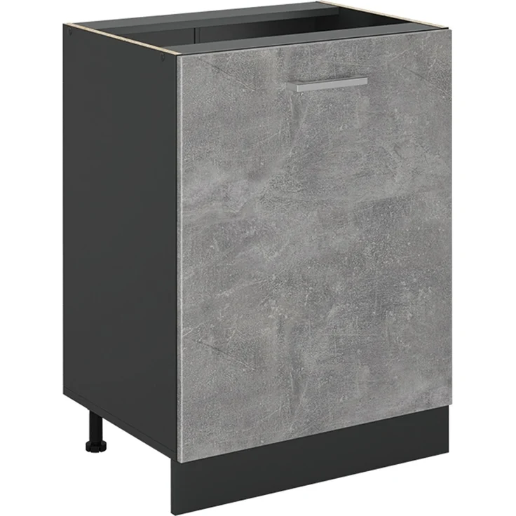 Küchenunterschrank R-Line Beton/Anthrazit 60 cm mit 1 Tür ohne Arbeitsplatte Vicco – Bild 1