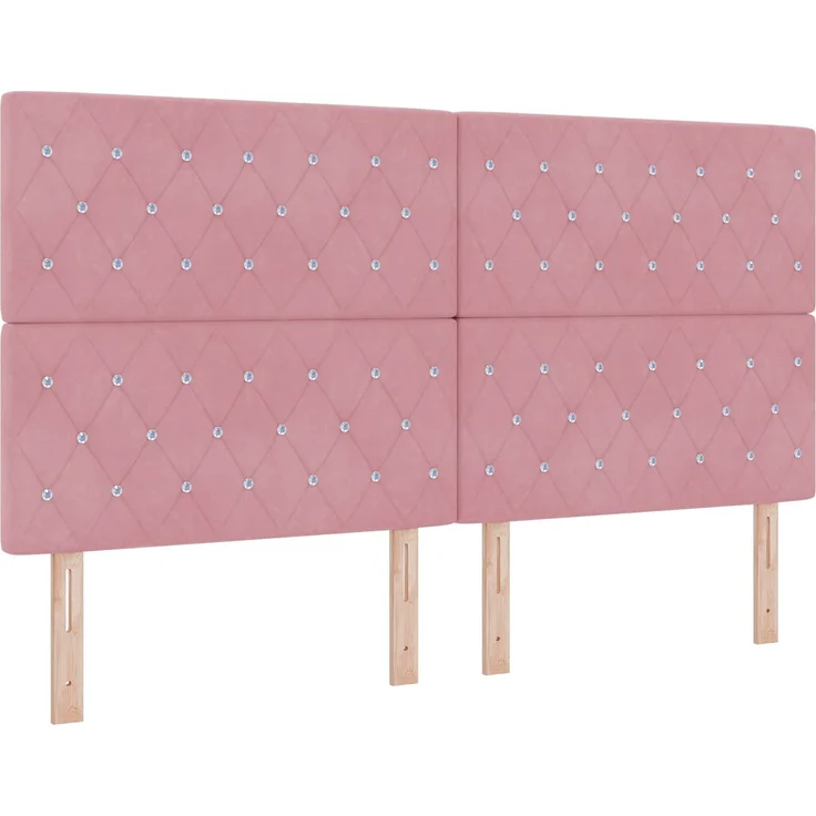 vidaXL Ottoman Bett mit Matratze mit Kopfteil Rosa 180x200 cm Samt 3457670 – Bild 4