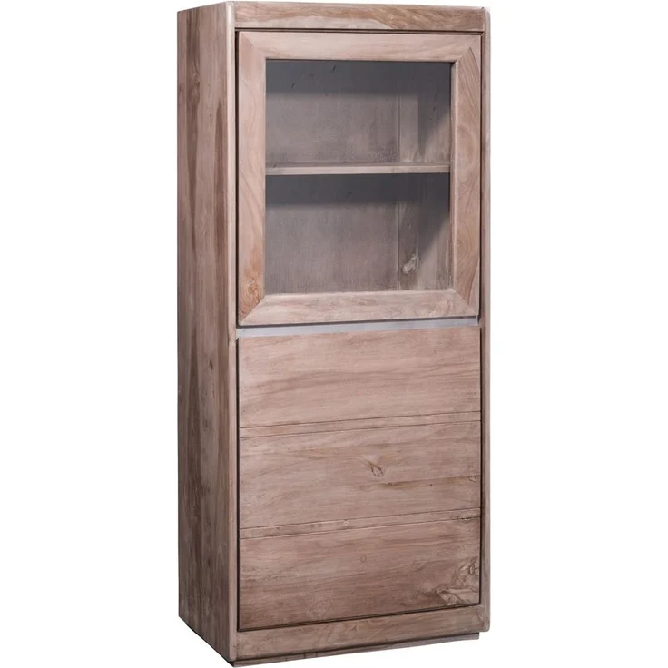 Vitrine Sheesham 63x40x147 smoked oak lackiert SYDNEY #205 – Bild 1