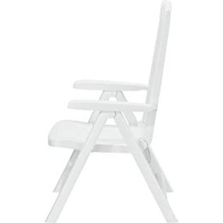 Sieger Palma Klappsessel 4 fach verstellbar, Vollkunststoff Weiß 62 x 105 x 67 cm – Bild 4