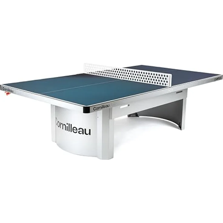 Cornilleau Outdoor Tischtennisplatte Campus, wetterfest mit blendfreier Melaminharz-Platte und rostfreiem Stahlgestell, blau