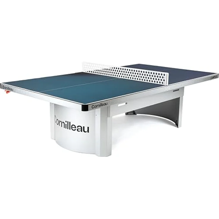 Cornilleau Outdoor Tischtennisplatte Campus, wetterfest mit blendfreier Melaminharz-Platte und rostfreiem Stahlgestell, blau – Bild 1