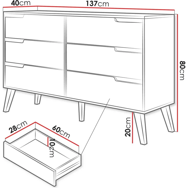 Kommode Nedila 6S (Farbe: Cashmere) – Bild 5