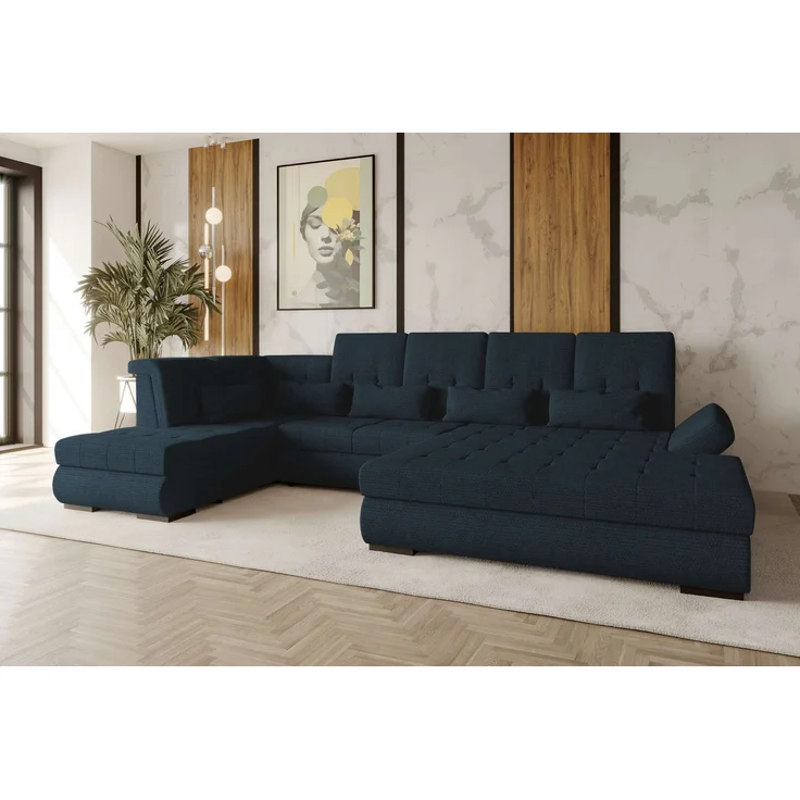 99rooms Felicia Wohnlandschaft Chenille EDEN Dunkelblau Rechts – Bild 1