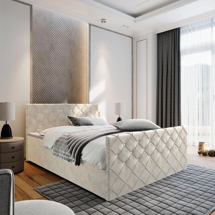 Masseno Boxbett MANDI 140x200 cm mit Bonell Matratze und Topper – Bild 5