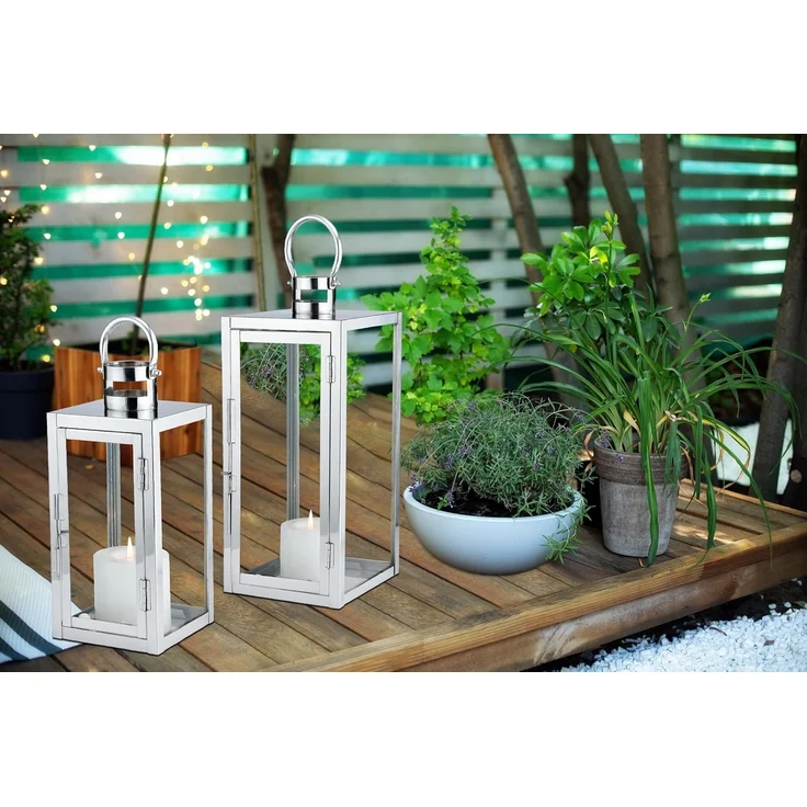 Marrakesch Orient & Mediterran Interior Kerzenlaterne 2er Set Skandinavisches Design Windlicht Gartenlaterne Marra Silber, Handarbeit – Bild 3