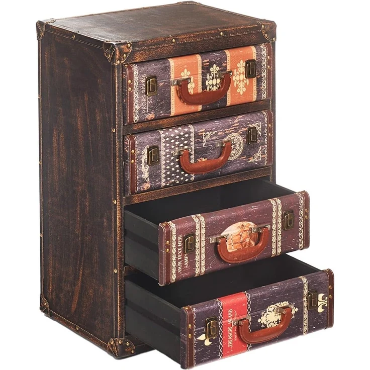 Kobolo Regal Kommode TAIO aus MDF mit bedrucktem Kunstleder – Bild 1