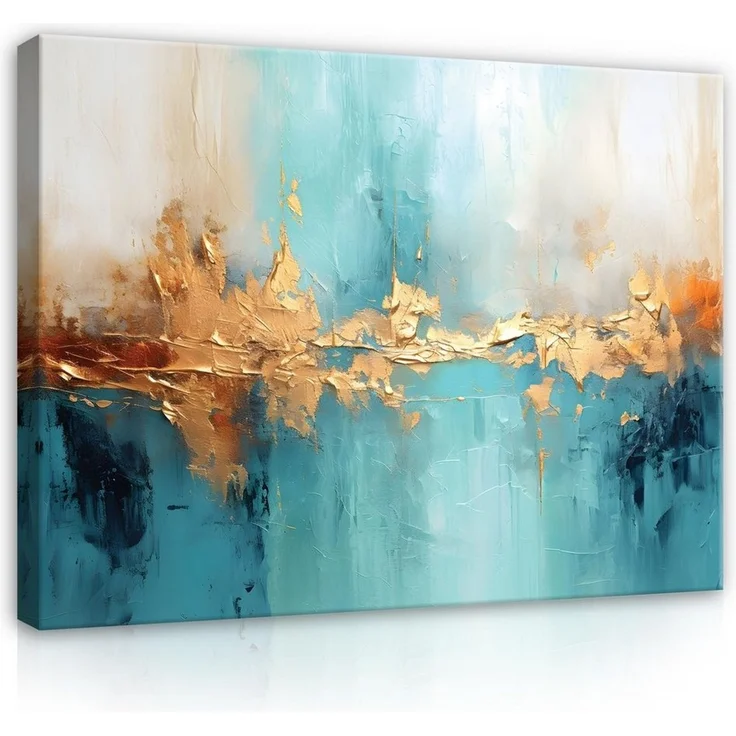Wallarena Leinwandbild Abstrakt Glamour Marmor Gold Schlafzimmer, Wohnzimmer 60x40 cm, Abstrakt, 60x40 cm – Bild 1