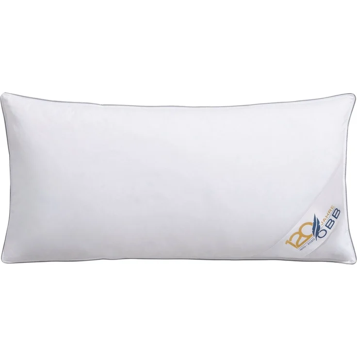 OBB Federkopfkissen Edition 120 Jahre, Kissen ist allergikerfreundlich, Made in Germany, Füllung: 90%Federn, 10 % Daunen, Bezug: 100% Baumwolle, Bauchschläfer, Rückenschläfer, Seitenschläfer, Kopfkissen in 40x80 cm, 80x80 cm, flauschig, Made in Germany – Bild 1