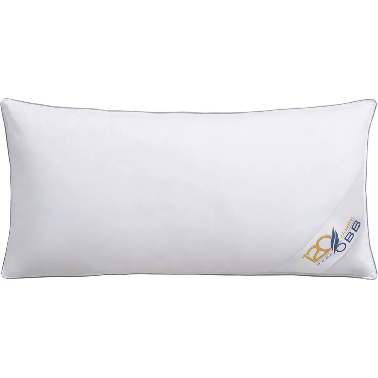 OBB Federkopfkissen Edition 120 Jahre, Kissen ist allergikerfreundlich, Made in Germany, Füllung: 90%Federn, 10 % Daunen, Bezug: 100% Baumwolle, Bauchschläfer, Rückenschläfer, Seitenschläfer, Kopfkissen in 40x80 cm, 80x80 cm, flauschig, Made in Germany