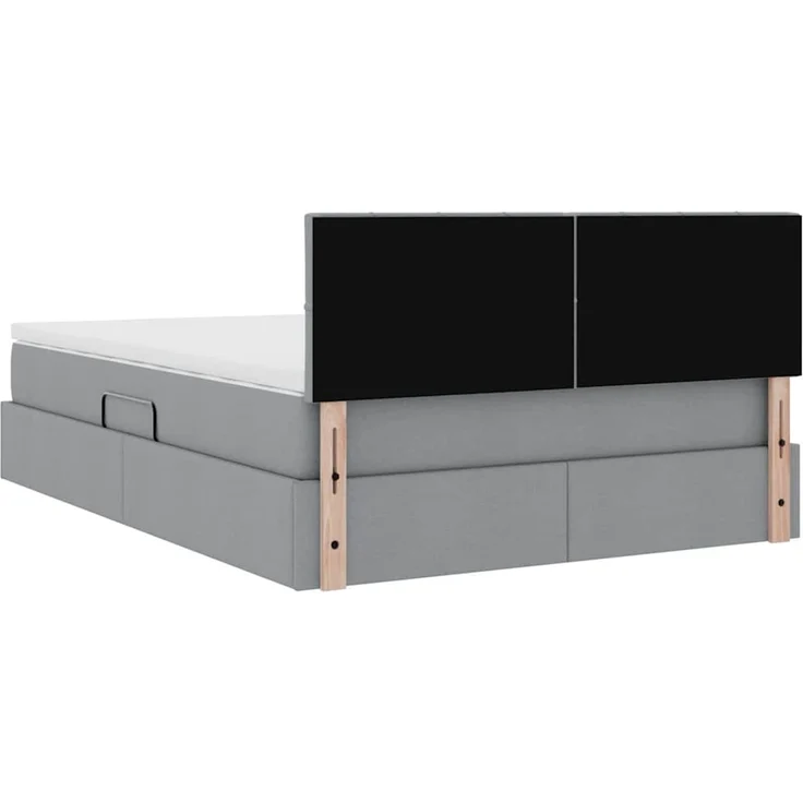 vidaXL LED-Speicherbett mit Matratze Hellgrau 140 x 200 cm Stoff 3371148 – Bild 12