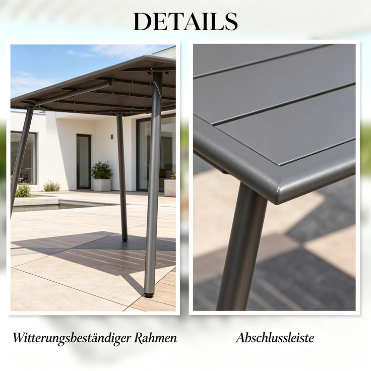 Stilvoller Terrassentisch,Moderner Gartentisch,Praktischer Outdoor-Esstisch,Eleganter Tisch(nur mit Tisch)--Herde--150x80x74cm--YOUDENOVA – Bild 6