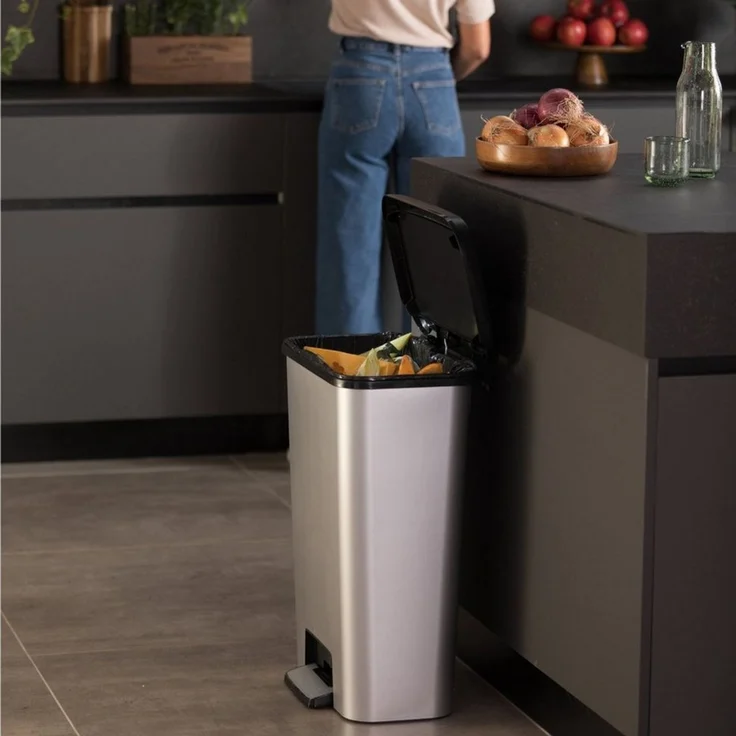 Curver Mülleimer, Compatta 50l Tret-Abfalleimer inox – Bild 3