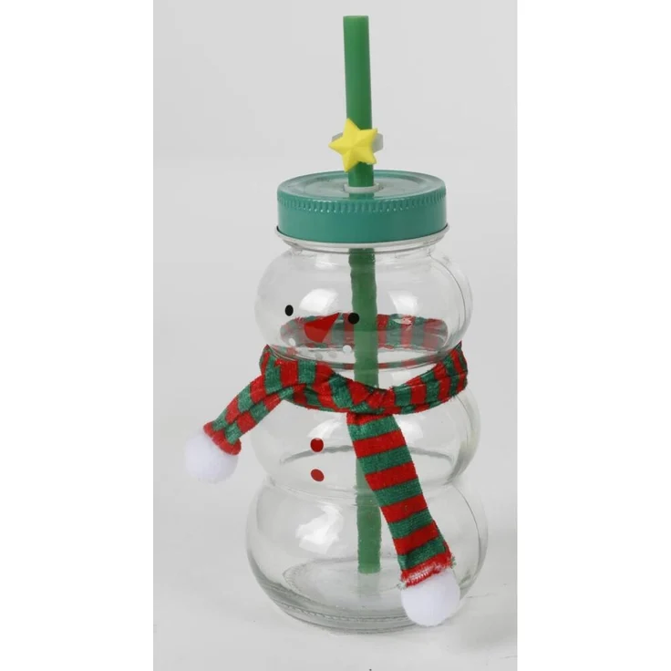 Trinkglas +Strohhalm Weihnachten Advent Gläser Getränk Geschirr Punsch Tee Bowle – Bild 3