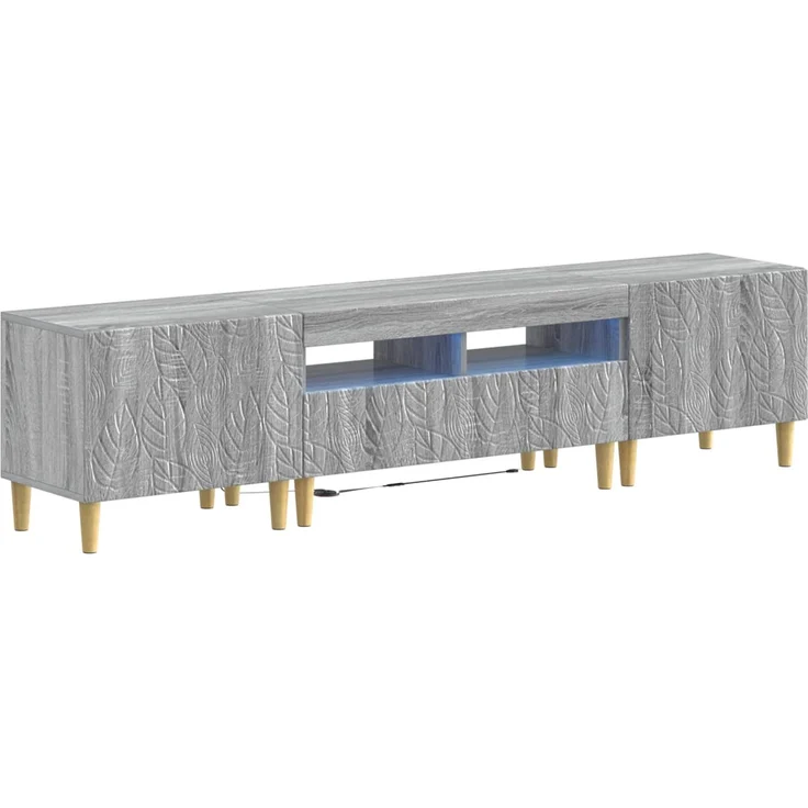 vidaXL 3-teiliges LED TV Regal DELFT Sonoma-Grau Holzwerkstoff 3416767 – Bild 2