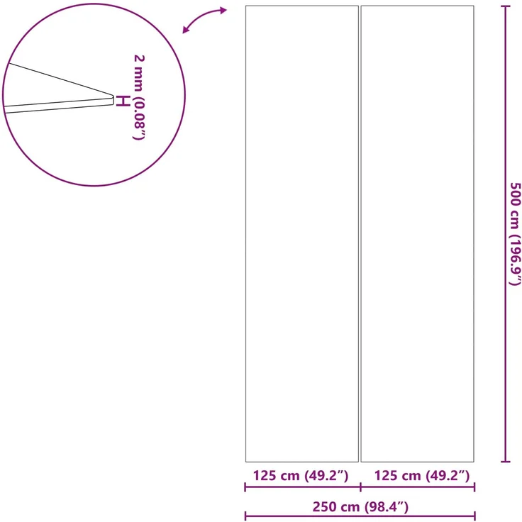vidaXL Bodenfolie für Pools 500 x 250 x 0,1 cm Rechteckig Vliesstoff 42009123 – Bild 10