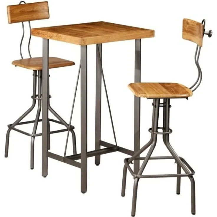 vidaXL Bar-Set 3-tlg. Recyceltes Massivholz Teak 245808