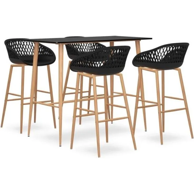 vidaXL 5-tlg. Bar-Set Schwarz [3057462]