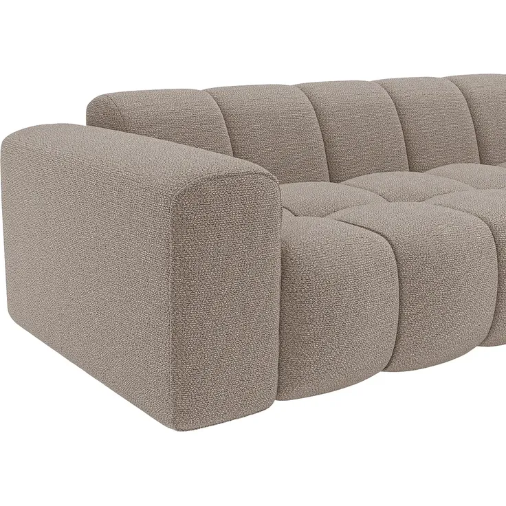 Vente-unique - CALESO Sofa Stoff Schokoladenbraun - B 163 cm x H 69,5 cm x L 284 cm – Bild 3