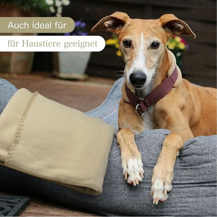 Wohndecke Polar-Fleece mit Antipilling, ca. 420g, 130x160 cm, KiGATEX, Ziersticheinfassung – Bild 4