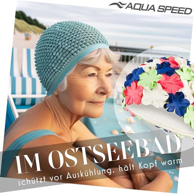 Aqua Speed Badekappe Badehaube mit Blüten-Design Wasserfest & dehnbar Pool & Sport, Blüten-Design mit wasserfestem Material – Ideal für Sport – Bild 5
