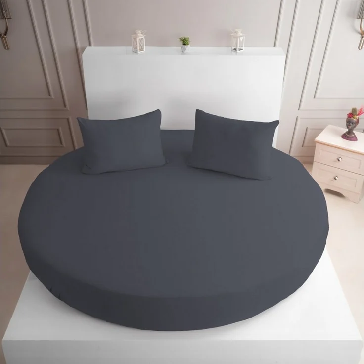 Strauss Home Spannbettlaken Premium RUND 220x220 bis 25cm 100% Baumwolle 150GSM Jersey, Gummizug: Rundumgummizug, 150GSM – Bild 1