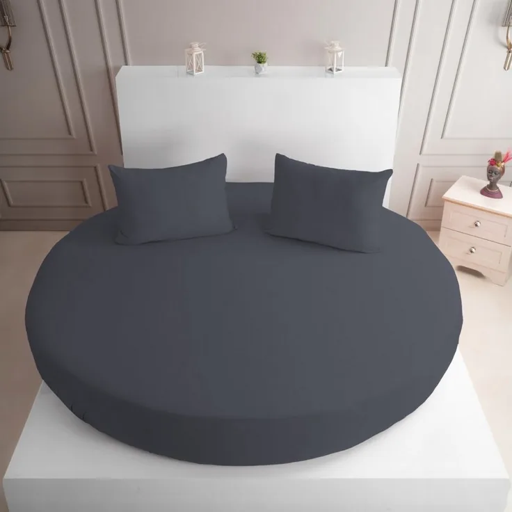 Strauss Home Spannbettlaken Premium RUND 220x220 bis 25cm 100% Baumwolle 150GSM Jersey, Gummizug: Rundumgummizug, 150GSM