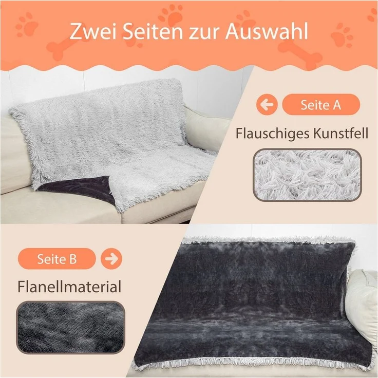 nobleza Tierdecke Hundedecke Weiche Fleecedecke Waschbare Deck für Haustier Hunde Katzen – Bild 3