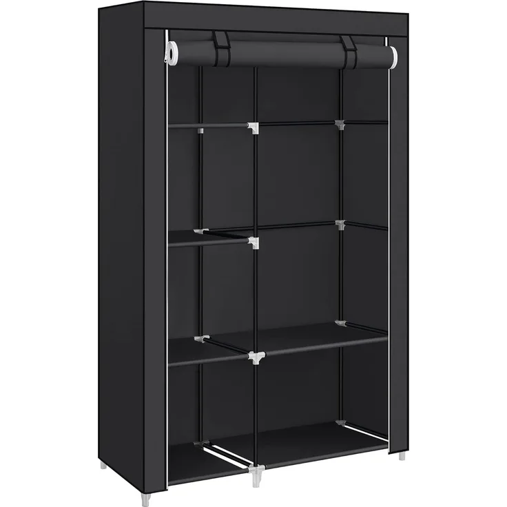 Songmics 'RYG085B02' Stoffschrank mit 6 Ablagen, schwarz, 45 x 105 x 168 cm