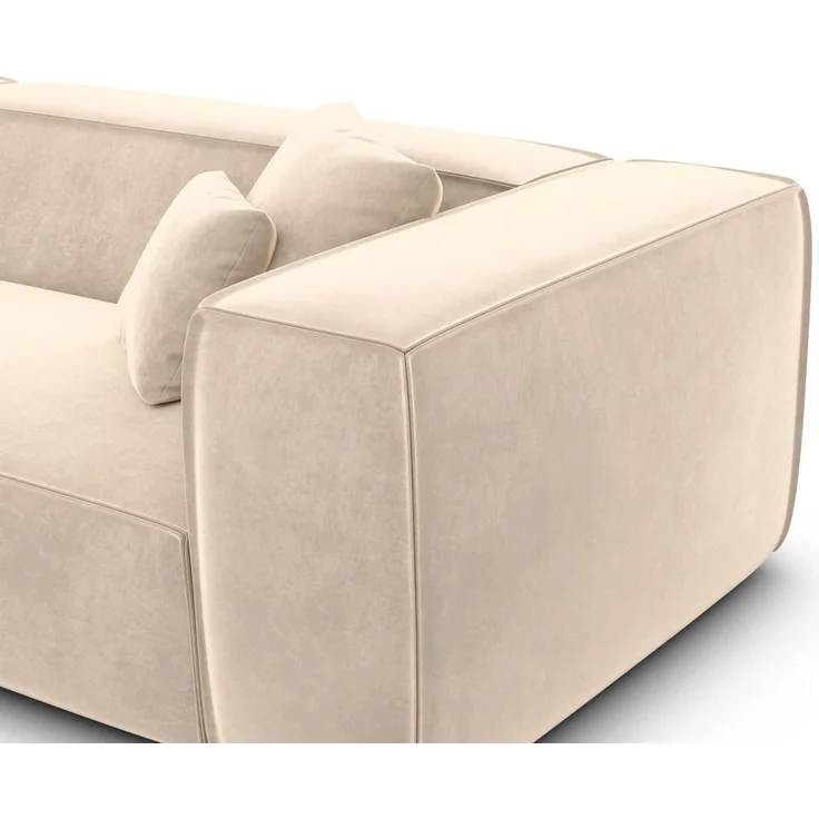 Polster Wohnlandschaft Liranda U-Form Lounge - Samtstoff - Creme - Rechts – Bild 5