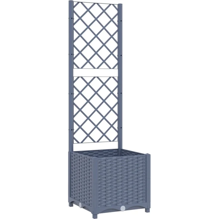 vidaXL Garten-Pflanzgefäß mit Spalier Blaugrau 40 x 40 x 136 cm PP 318249 – Bild 2