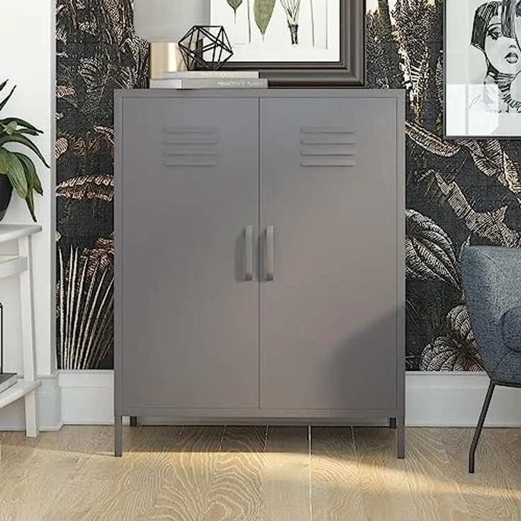 loft24 Mehrzweckschrank Bradford Spind Schrank aus Metall, 2 Türen – Bild 2