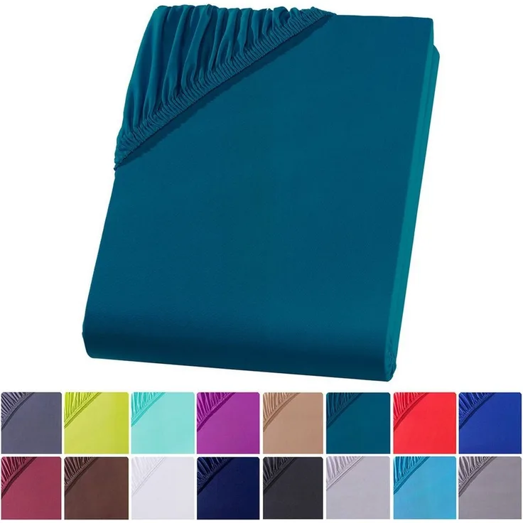Visaggio Spannbettlaken Mikrofaser Spannbetttuch Bettlaken 90x200 140x200 180x200 200x220, Microfaser, Gummizug: rundum, viele Größen und Farben, Steghöhe 30 cm für Matratzenhöhen bis 22 cm