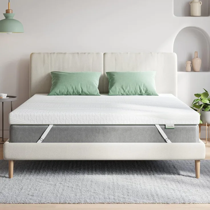 Novilla Matratzen Topper 90x200 5cm Höhe Gel Topper Memory Foam MatratzenTopper für Boxspringbett Wohnwagen Schlafsofa Matratzenauflage Bezug Waschbar