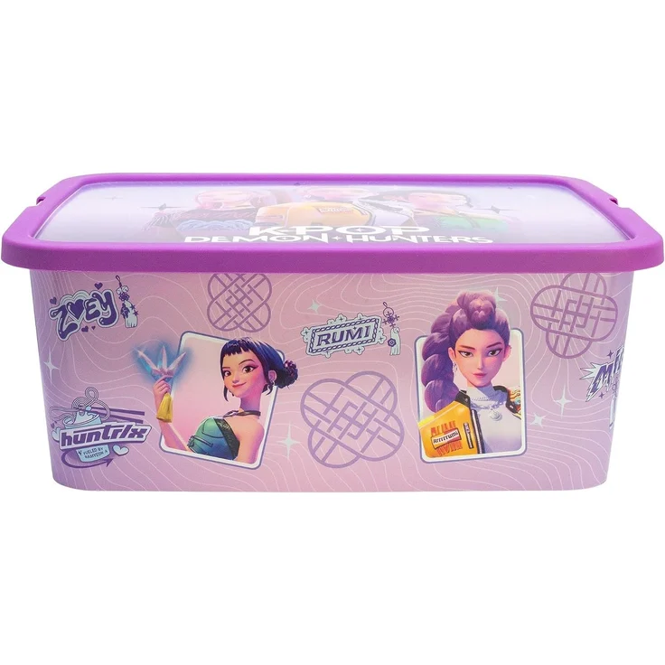 KPop HUNTRIX Violet Aufbewahrungsbox 13 L Ordnungsbox Klickbox für Spielzeug und Zubehör – Bild 2