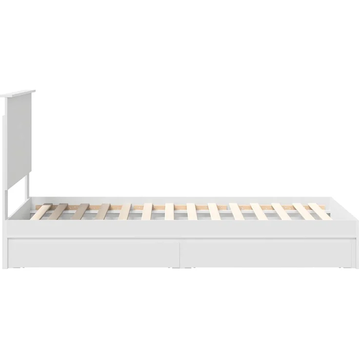 vidaXL Aufbewahrungsbett mit Kopfteil Weiß 90 x 200 cm Holzwerkstoff 3411243 – Bild 8