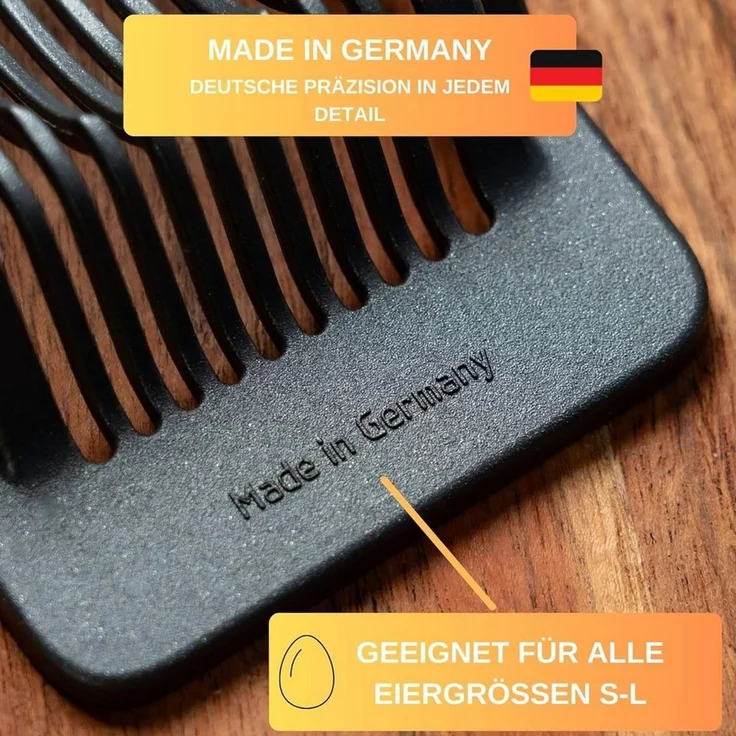 Thiru Eierschneider Eierteiler - Mehrzweck mit Edelstahl Schneiddrähten für Eiergröße S-L, Edelstahl Schneiddrähte, Eiergröße S-L, Rezept E-Book, Made in Germany – Bild 3