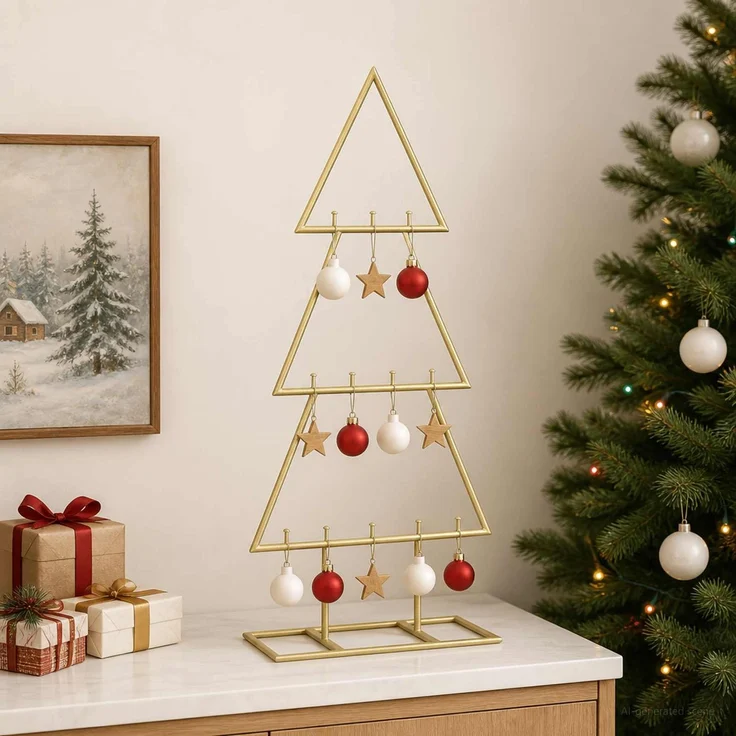 vidaXL Metall Weihnachtsbaum KUOPIO 60 cm Stahl Gold 42053816 – Bild 3