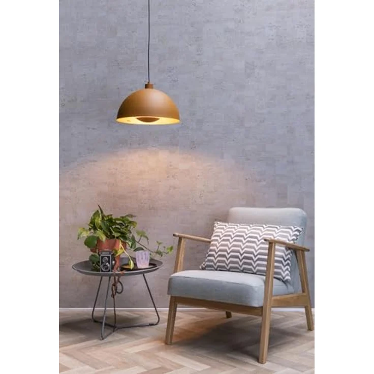 LUCIDE SIEMON Pendelleuchte Ø 40 cm, 1xE27, ockergelb, höhenverstellbar, Stahl, LED-kompatibel – Bild 4